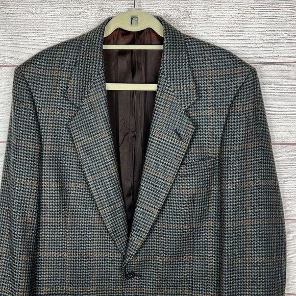 Pierre Cardin Glen Check Houndstooth Sport Coat Blazer 2 Button - Picture 2 of 10